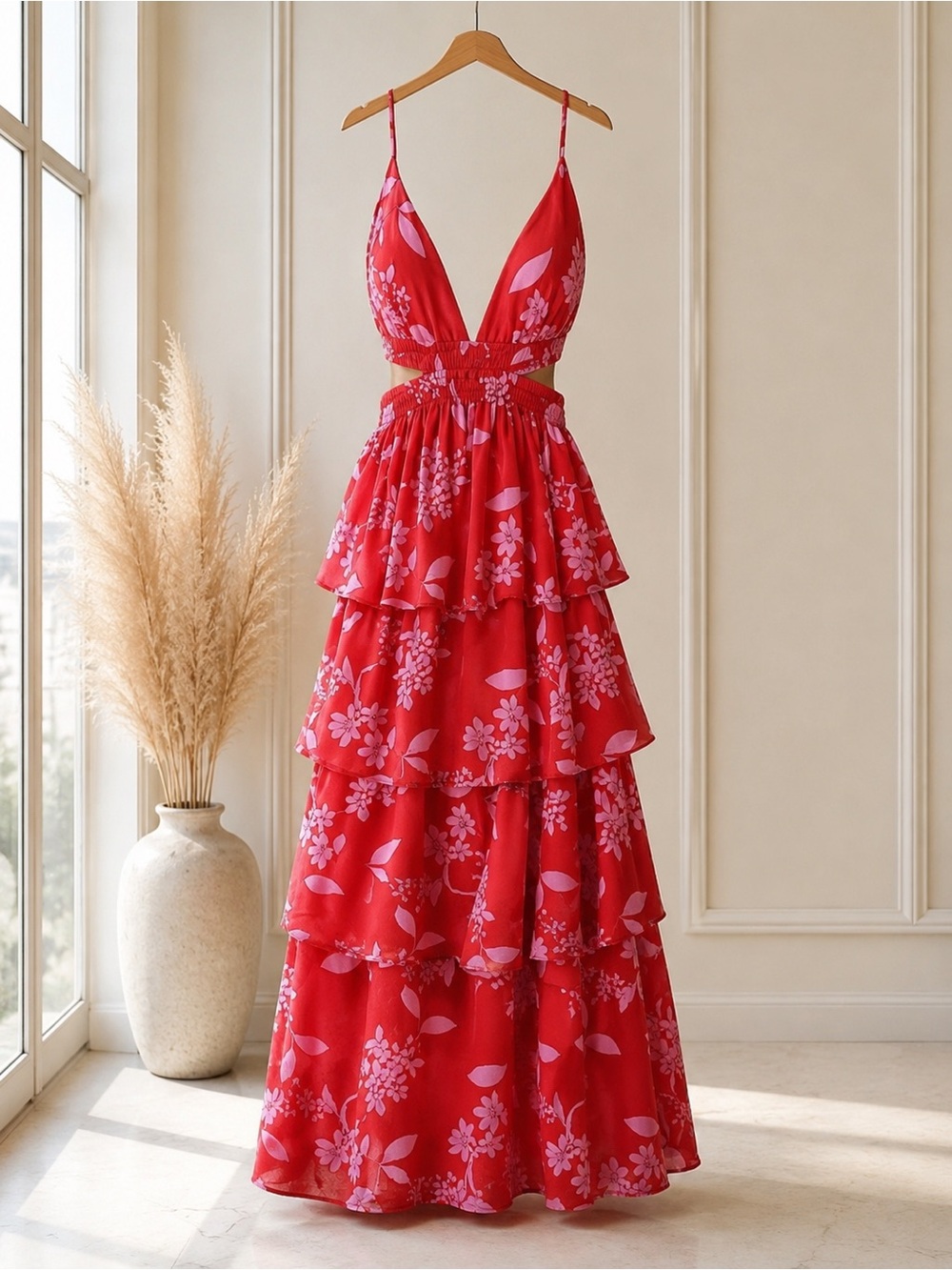 Express tiered floral print maxi dress. Size: XS. NWT - Picture 2 of 15